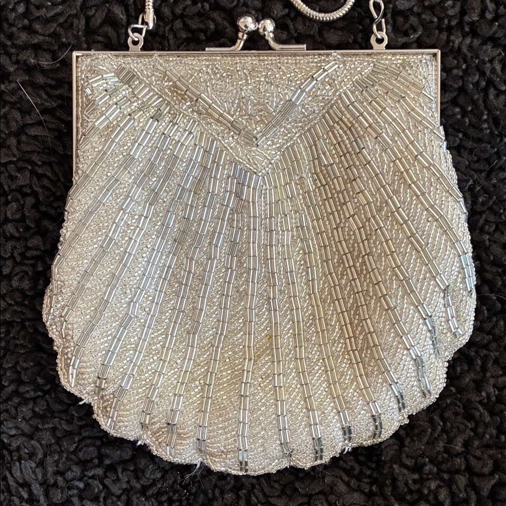 Bonwit Teller Vintage Silver Beaded Bag